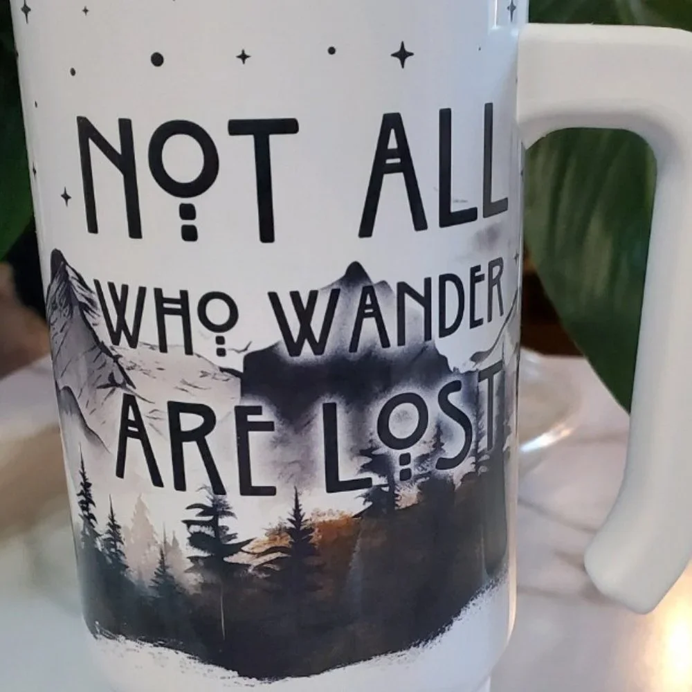 Not All Who Wander Are Lost 40oz Traveler Tumbler 💜sale